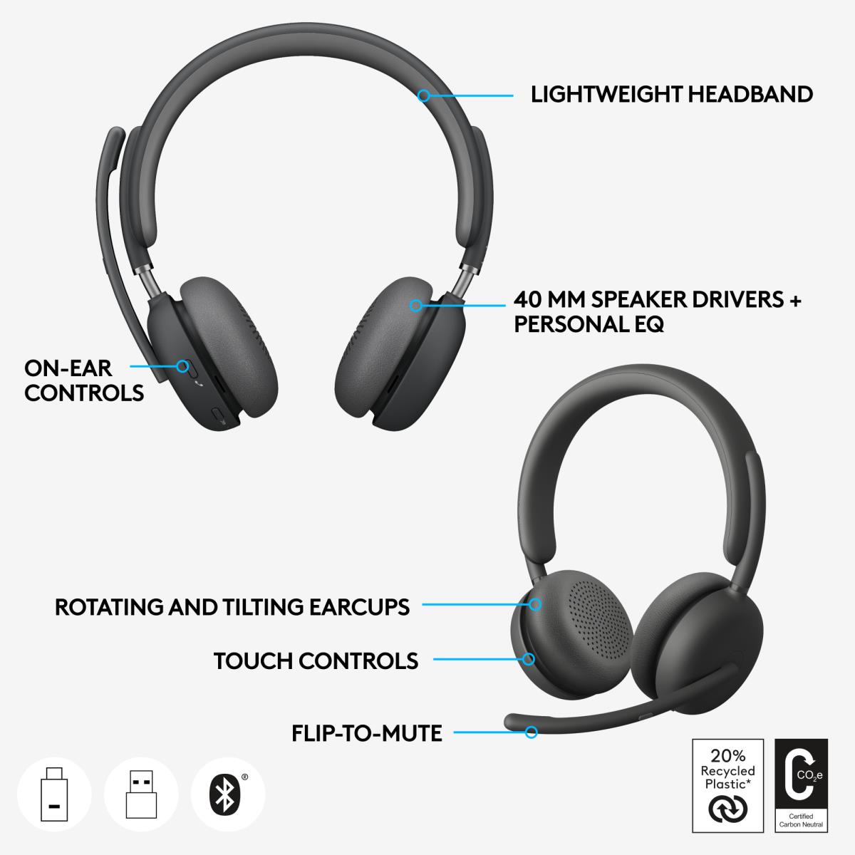 Zone Wireless 2 Bluetooth Headset Graphite