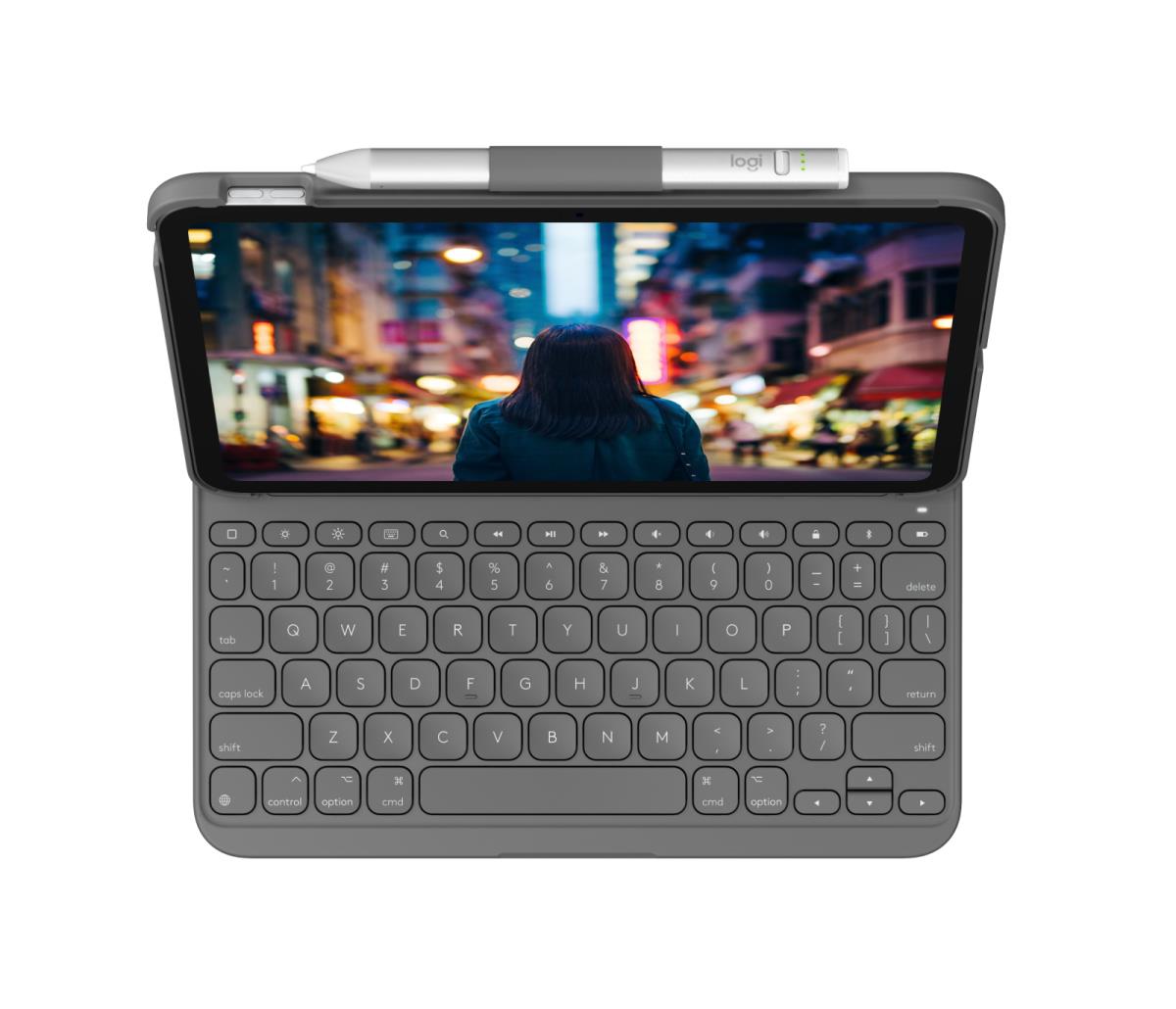 Slim Folio For iPad 10th Generation Oxford Grey Qwerty US