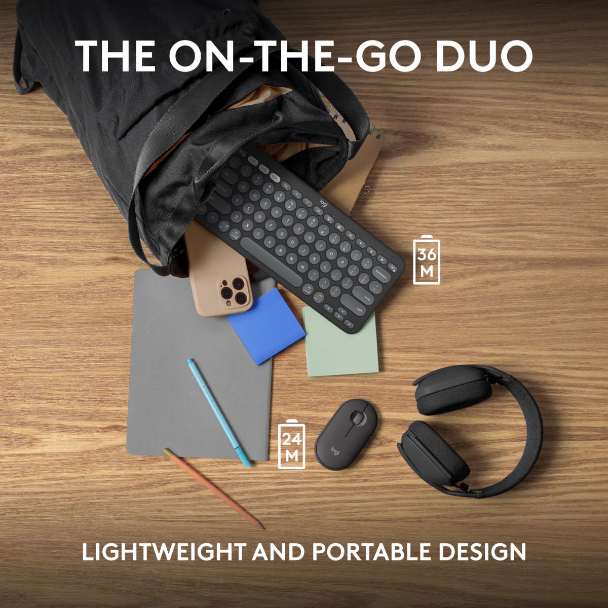 Pebble 2 Combo For Tonal Graphite Azerty French