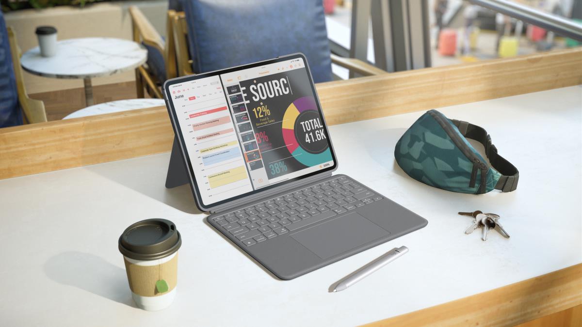 Combo Touch For iPad Air 13-in M2 - Oxford Grey - Azerty French