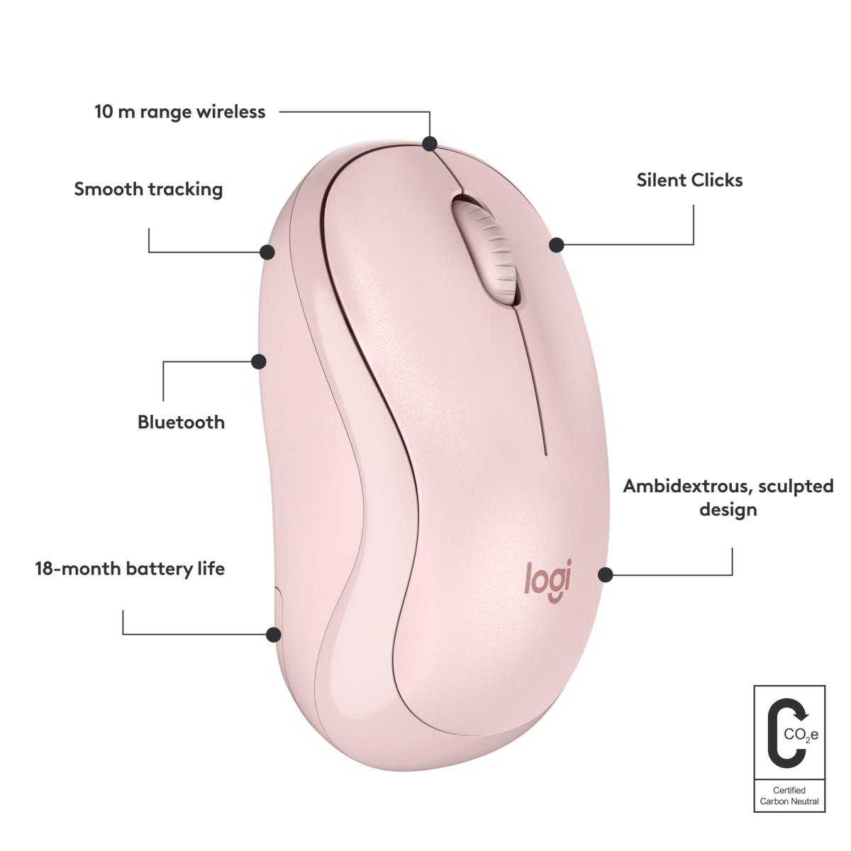 M240 Silent Mouse - Bluetooth - Pink