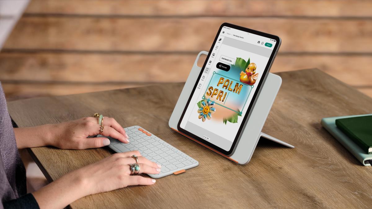 Flip Folio Pale Grey -  iPad Pro 11-in (M4) iPad Air 11-in (M2 & M3) iPad Air (5th gen) - Qwertz Suisse