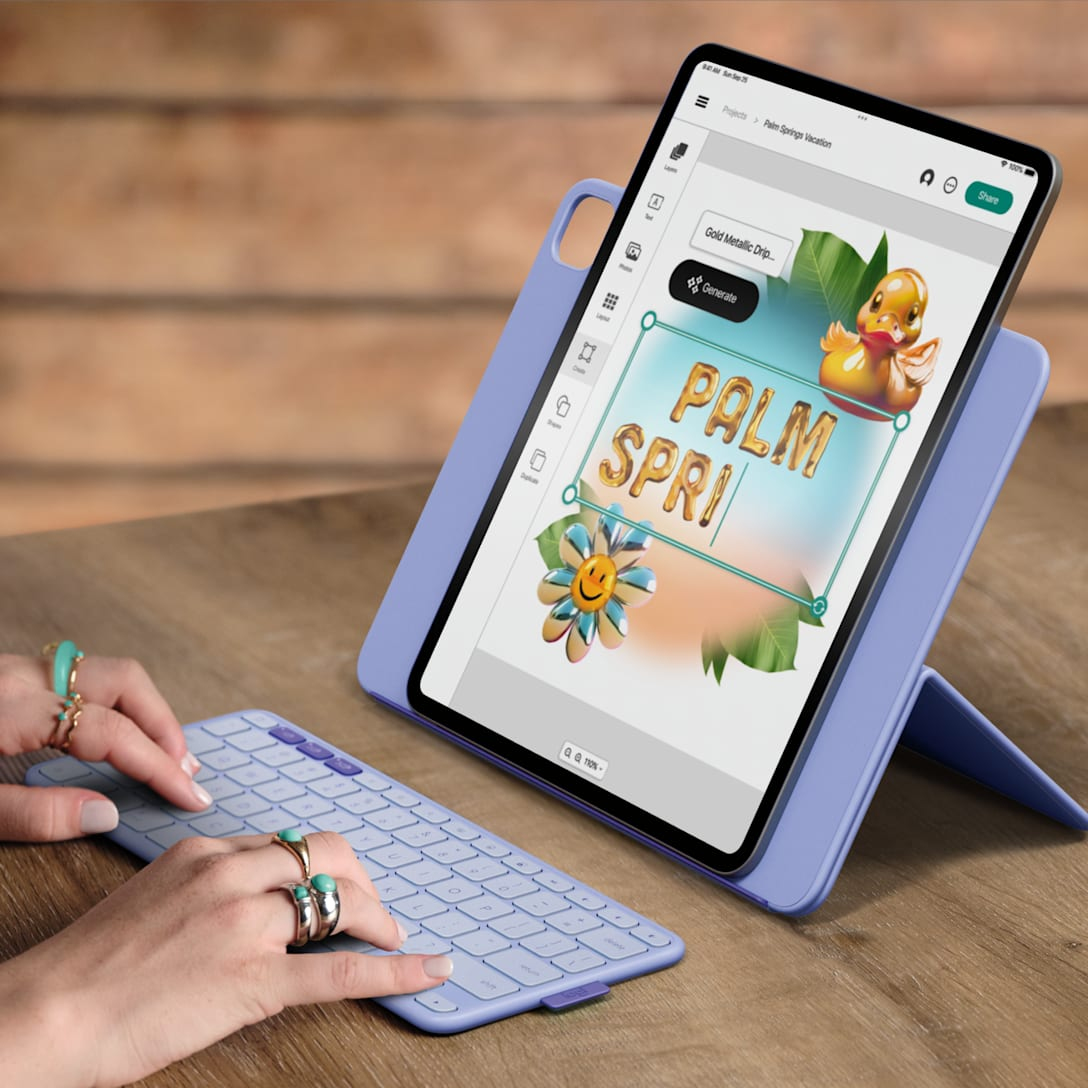 Flip Folio Pale Grey - iPad Pro 13-in (M4) iPad Air 13-in (M2 & M3) - Qwertz De