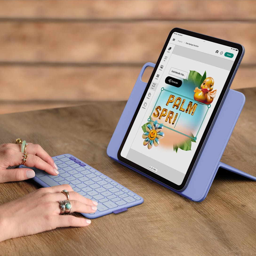 Flip Folio Lilac -  iPad Pro 11-in (M4) iPad Air 11-in (M2 & M3) iPad Air (5th gen) - Qwertz De