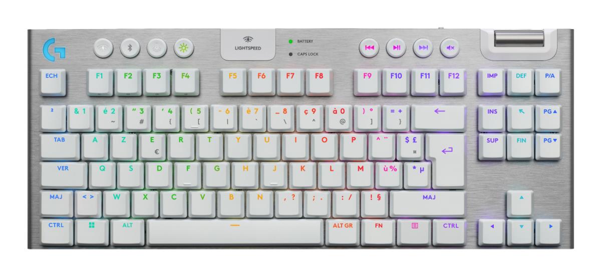 G915 X Lightspeed TKL Wireless Low Profile Gaming Keyboard White - Tactile - Azerty FR