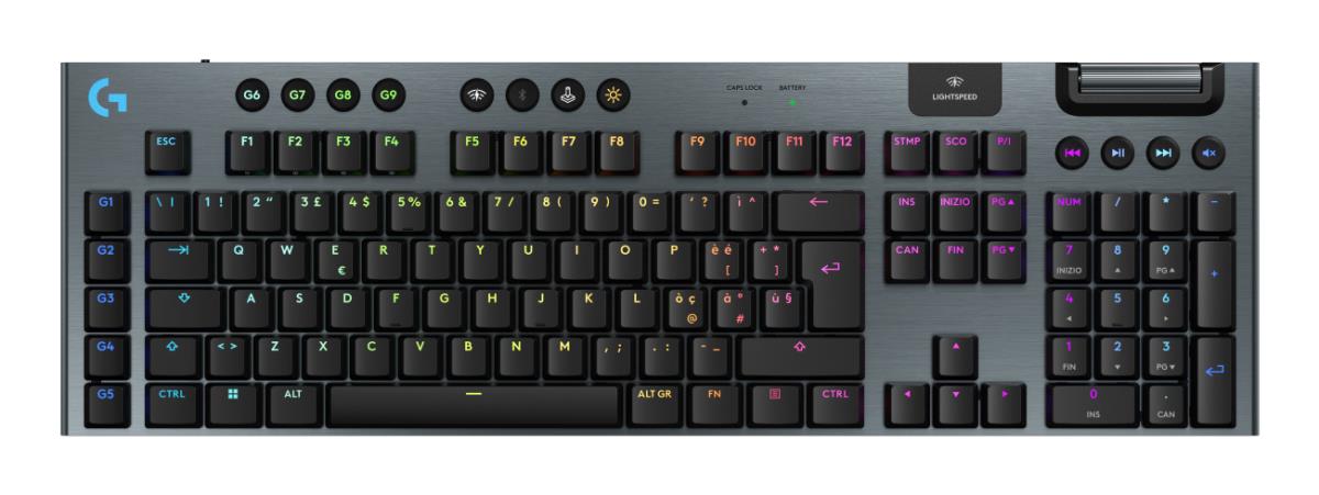 G915 X Lightspeed Wireless Low Profile Gaming Keyboard Black Tactile Qwerty IT