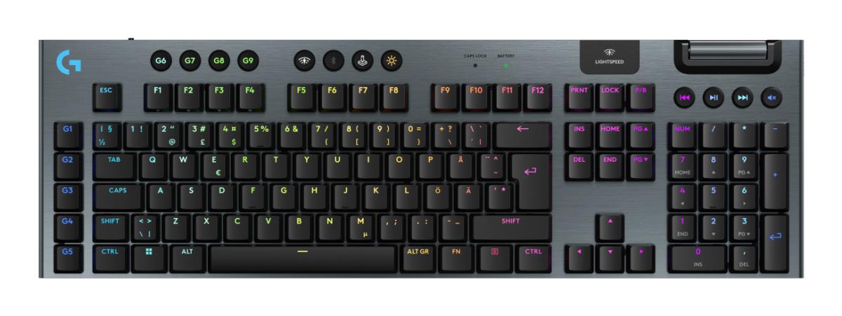 G915 X Lightspeed Wireless Low Profile Gaming Keyboard Black Tactile Qwerty Dansk/ Norsk/ Svenska/ Suomalainen