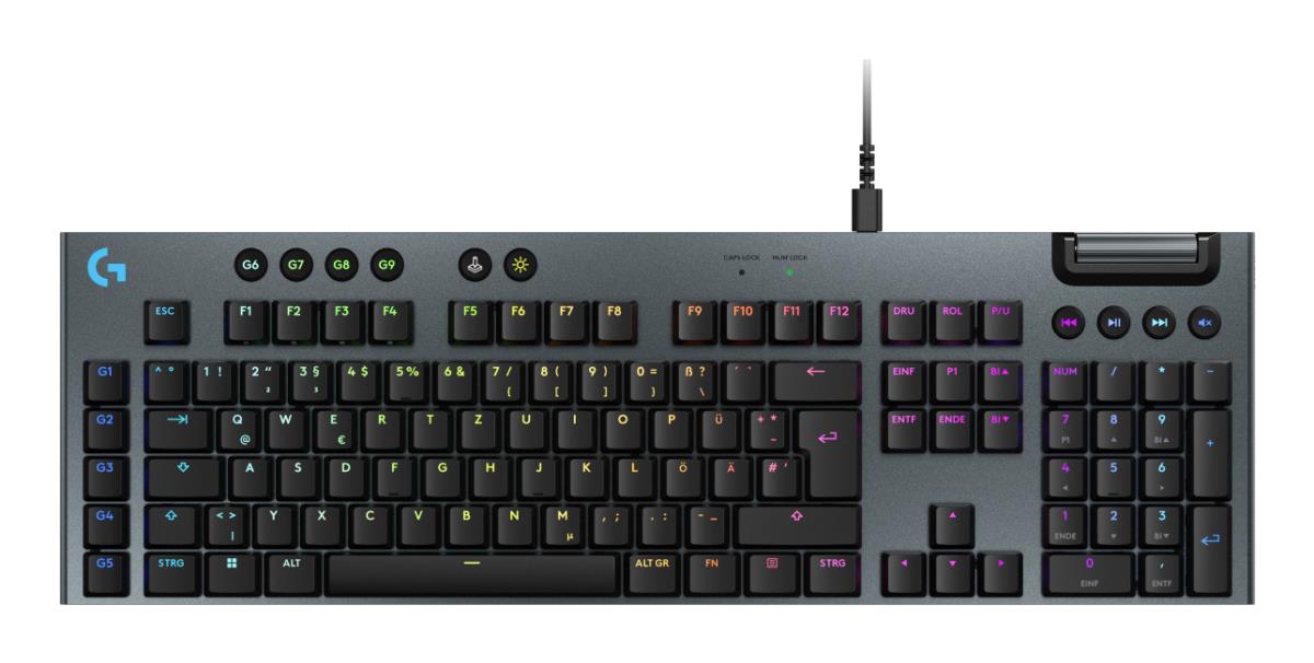 G915 X USB-A Wired Low Profile Gaming Keyboard Tactile Black Qwertz Deutsch