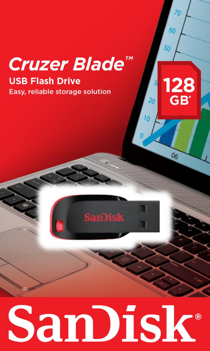 SanDisk Cruzer Blade - 128GB USB Stick - USB 2.0