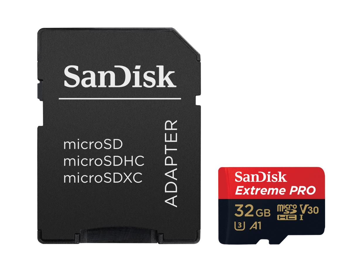 SanDisk Micro SDHC Extreme Pro 32GB (A1/ V30/ U3/ UHS-I/ Cl.10/ R100/ W90) + Adapter