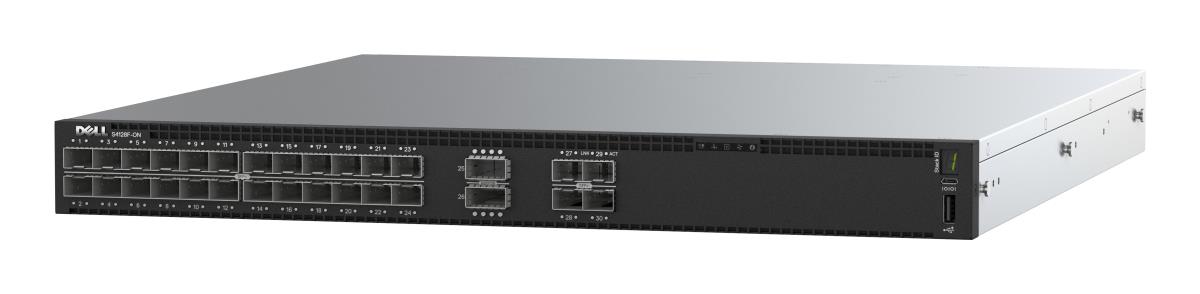 Emc Switch S4128f-on 1u Phy-less 28 X 10gbe Sfp+ 2 X Qsfp28 Io To Psu 2 Psu Os10