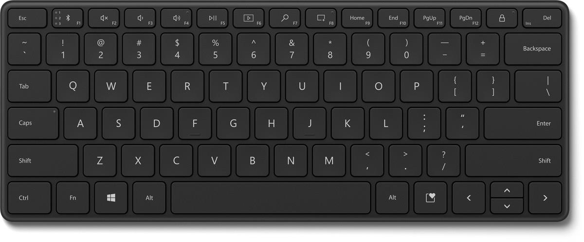 Designer Compact Keyboard - Bluetooth - Black - Qwerty Int'l