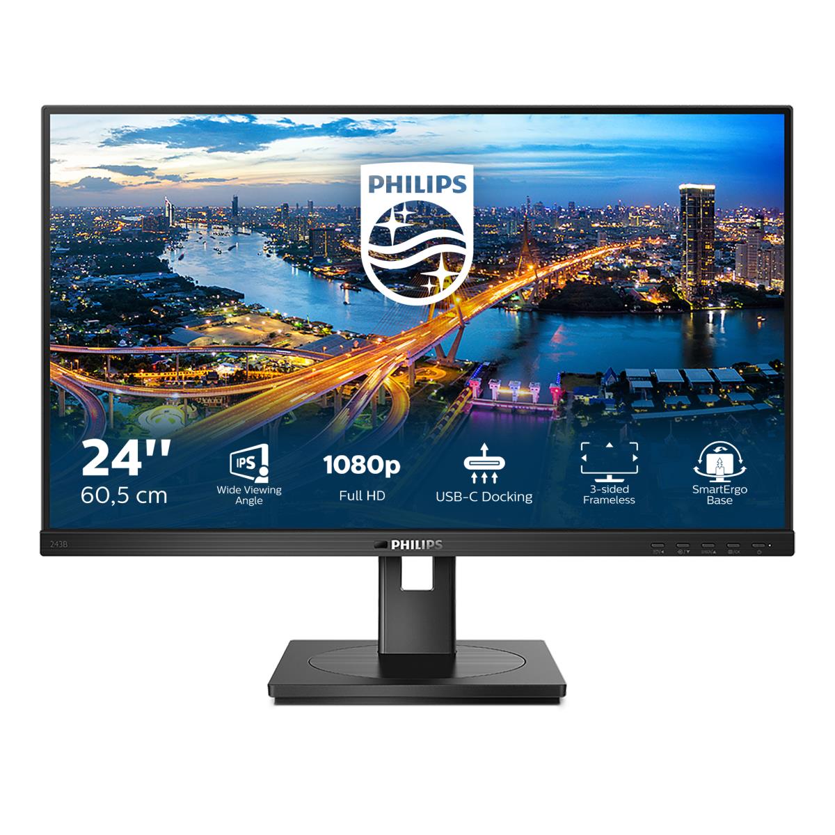 Desktop USB-c Monitor - 243b1 - 24in IPS - Fhd 1920x1080