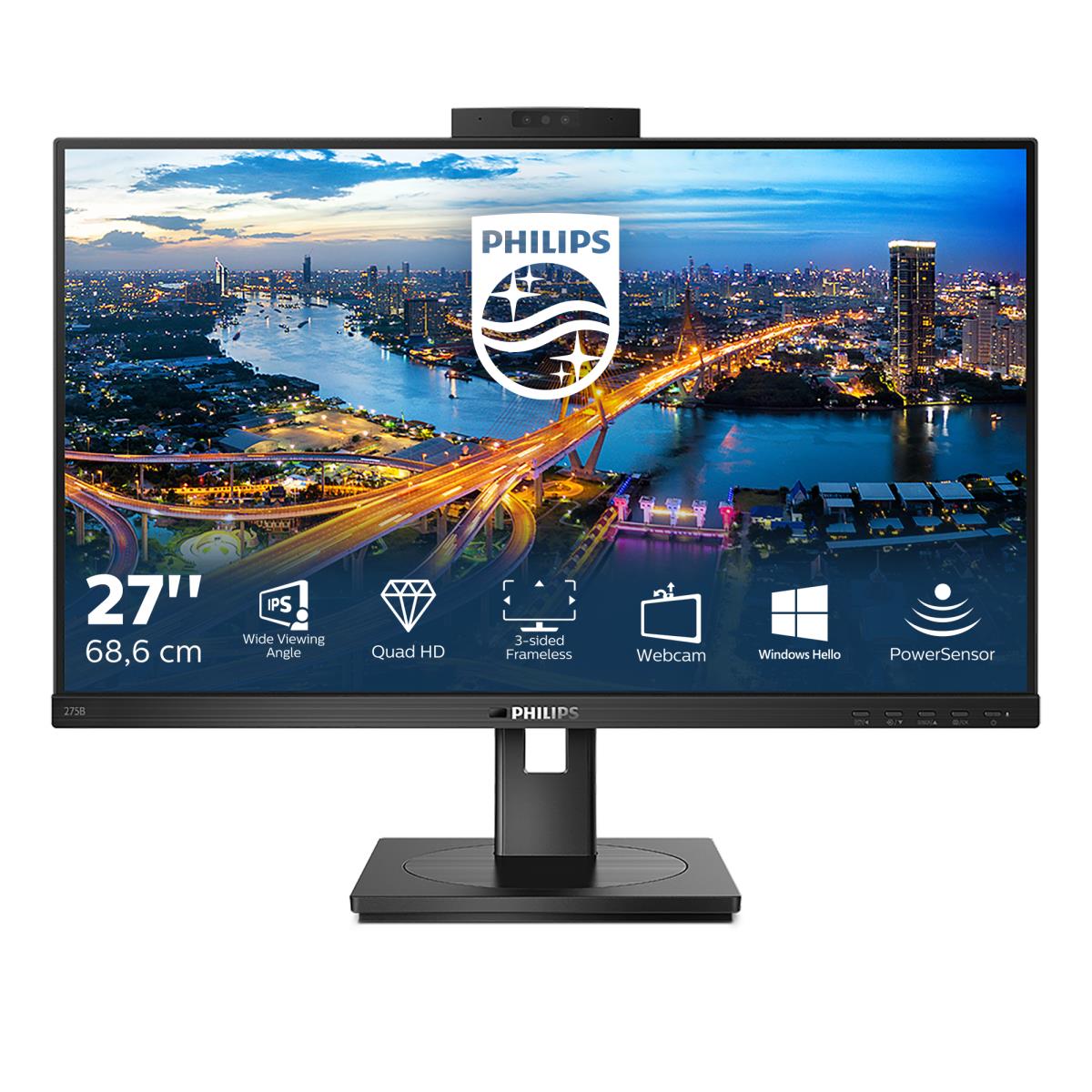 Desktop Monitor - 275b1h - 27in - 2560 X 1440 - Qhd B-line With Windows Hello Webcam