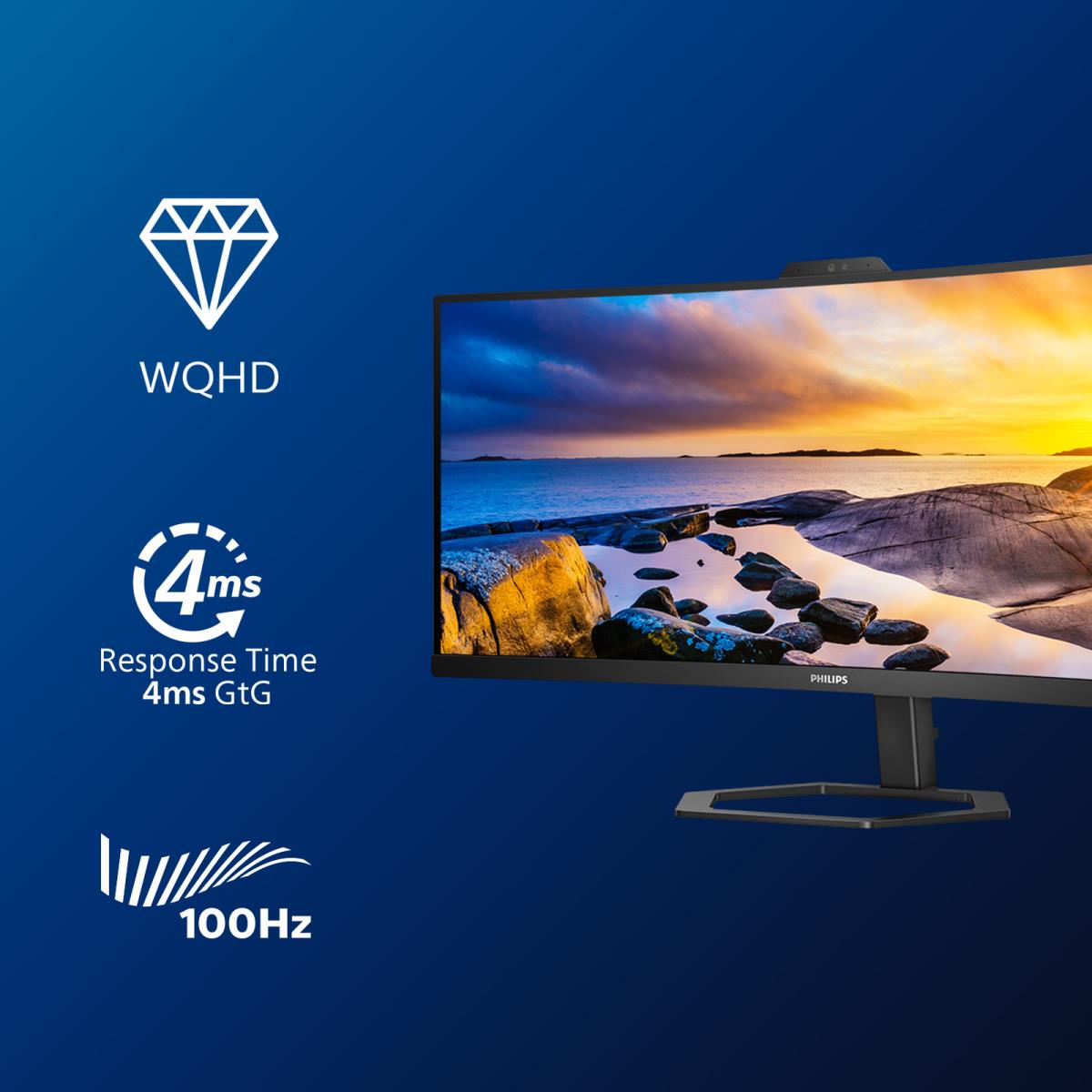 Desktop USB-c Monitor - 34e1c5600he - 34in - 3440x1440 - Wqhd With Windows Hello Webcam