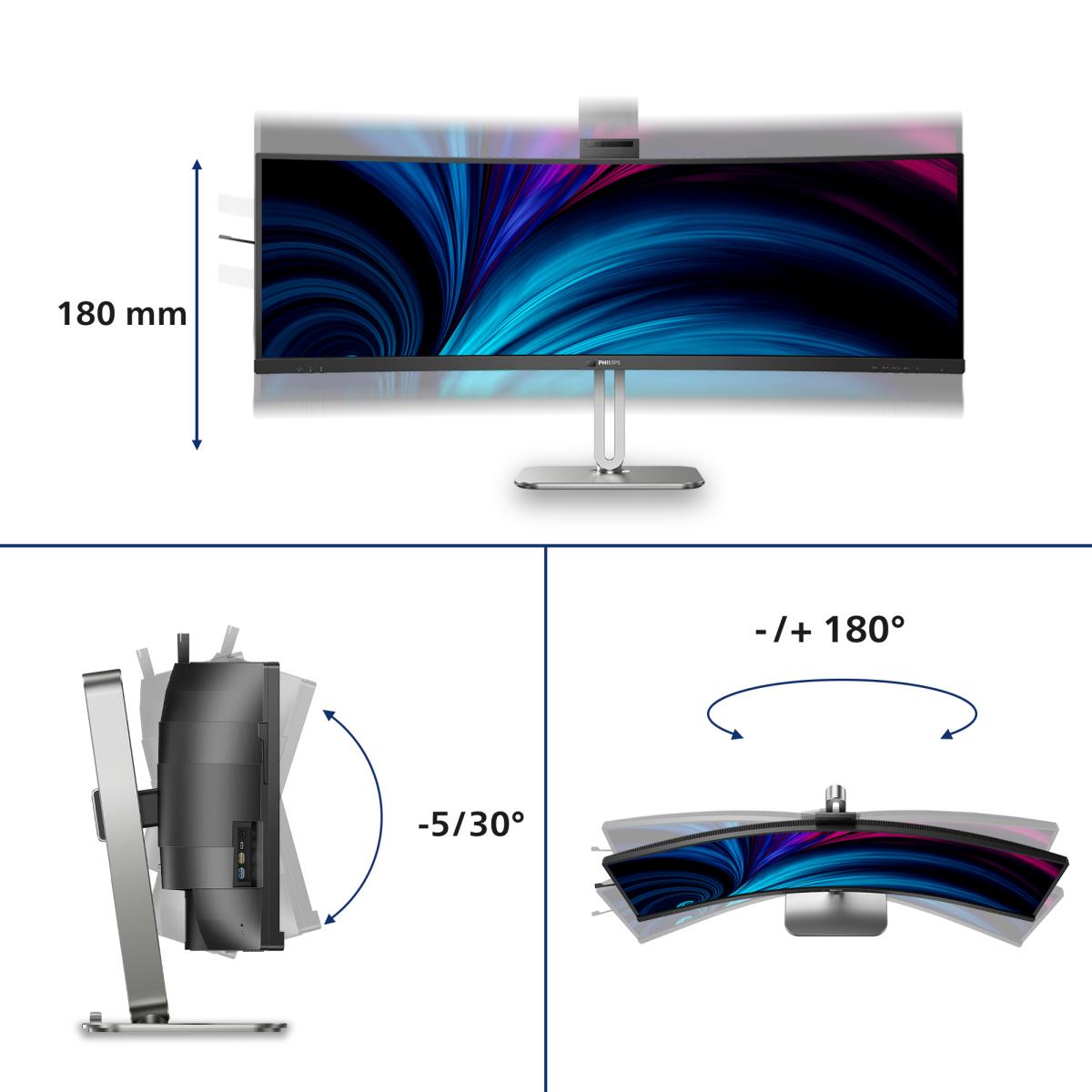 Curved Monitor - 49b2u6900ch - 49in - 5120 X 1440 - 32:9 Superwide Thunderbolt