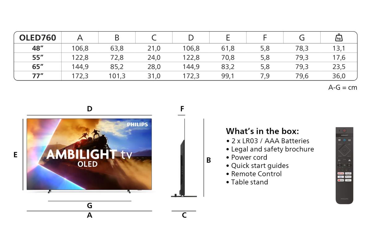 Oled Tv 55in 55oled760 4k Ambilight