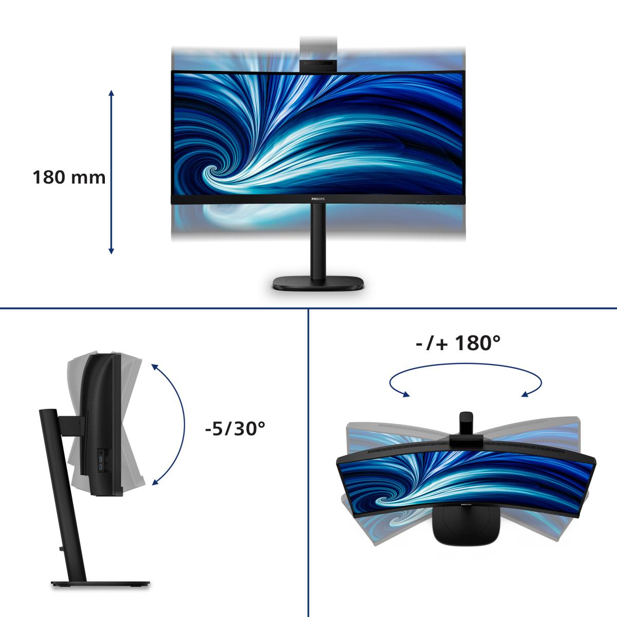 Desktop USB-c Curved Monitor - 34b2u3600ch - 34in - 3440x1440