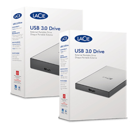 Lacie Hard Drive Portable 1TB 2.5in USB 3.0 Moon Silver
