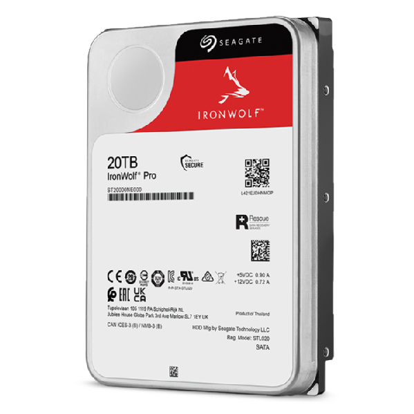 Hard Drive Ironwolf Pro 20TB SATA 6gb/s 3.5in 7200rpm