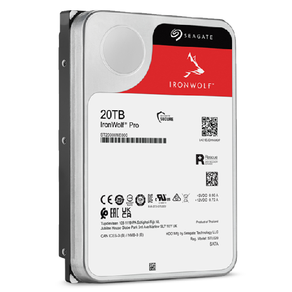 Hard Drive Ironwolf Pro 20TB SATA 6gb/s 3.5in 7200rpm