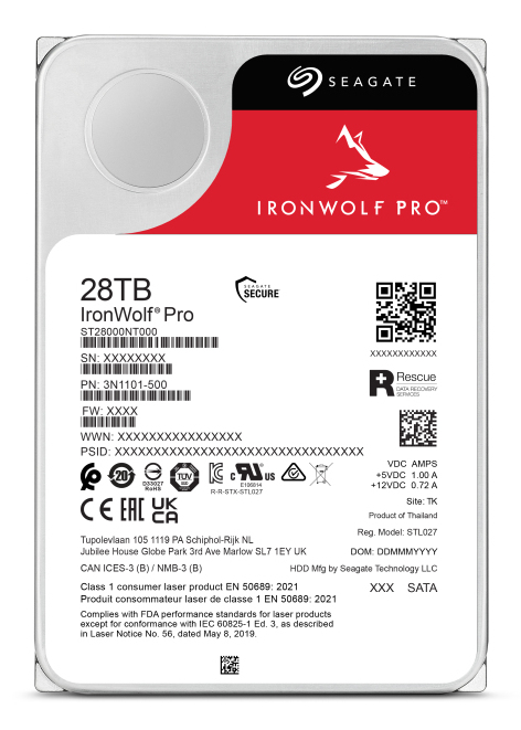 Hard Drive Ironwolf Pro Enterprise Nas 28TB 3.5in 7200rpm 6gb/s SATA 256mb
