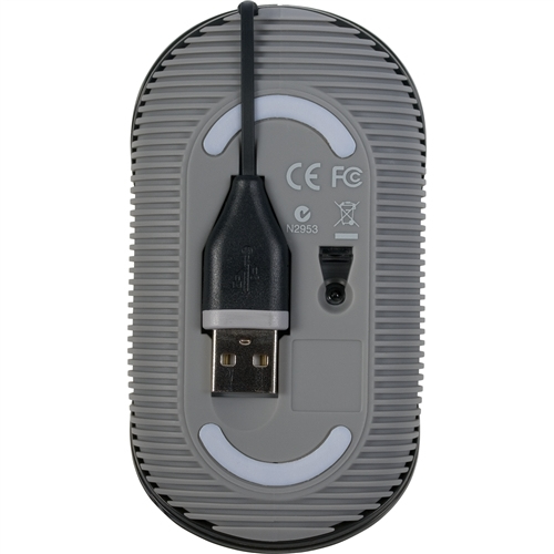 Cord Storing Mouse USB Black Grey