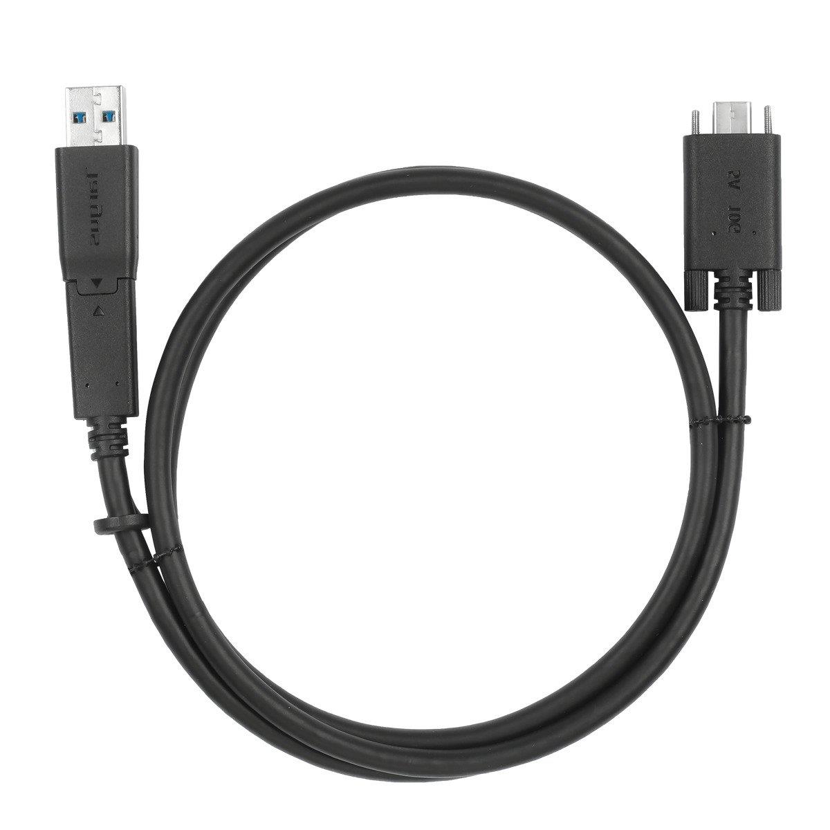 USB-c Male With Screw To USB-c Male Cable With USB-a Tether 1m