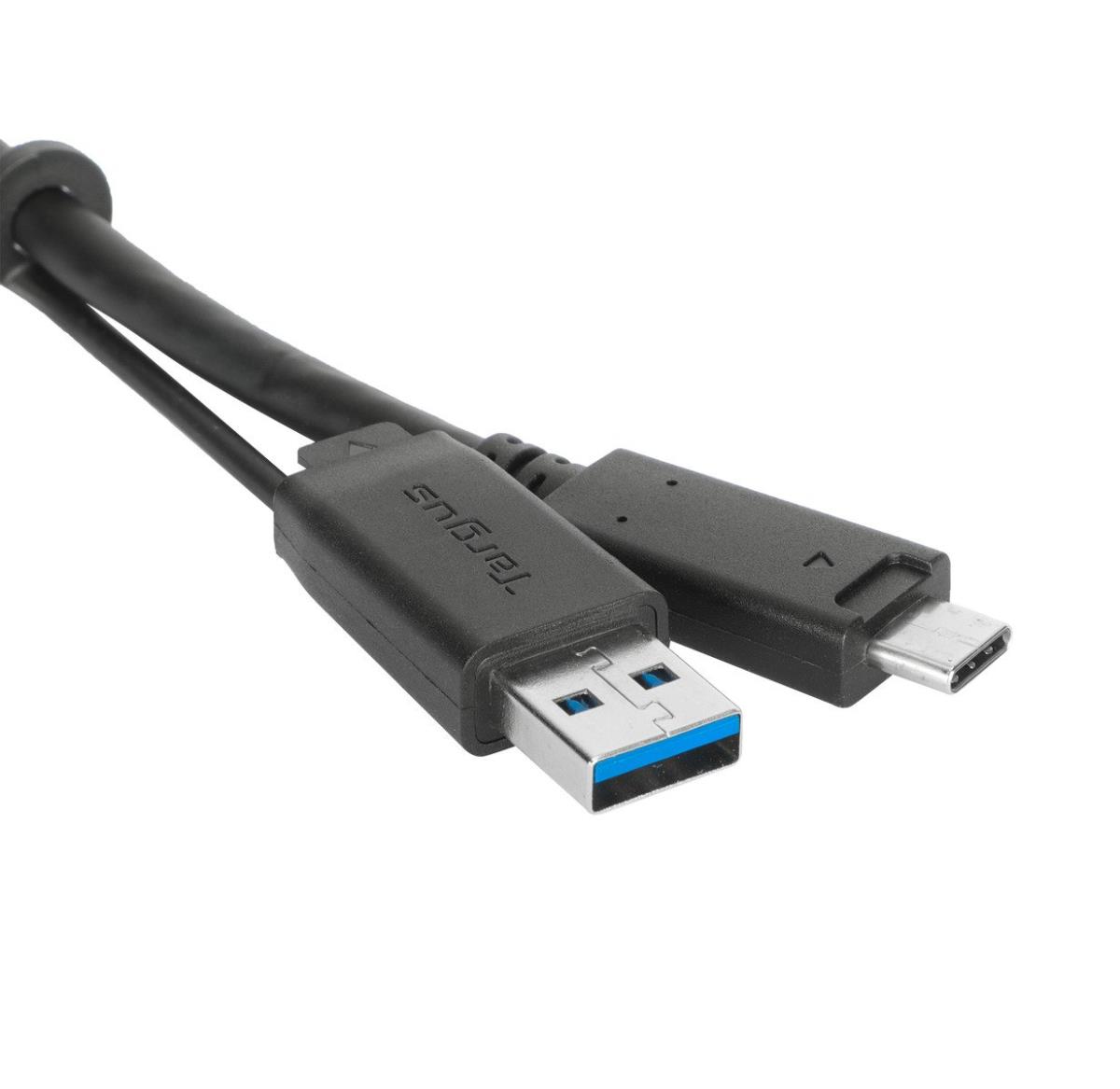 USB-c Male With Screw To USB-c Male Cable With USB-a Tether 1m