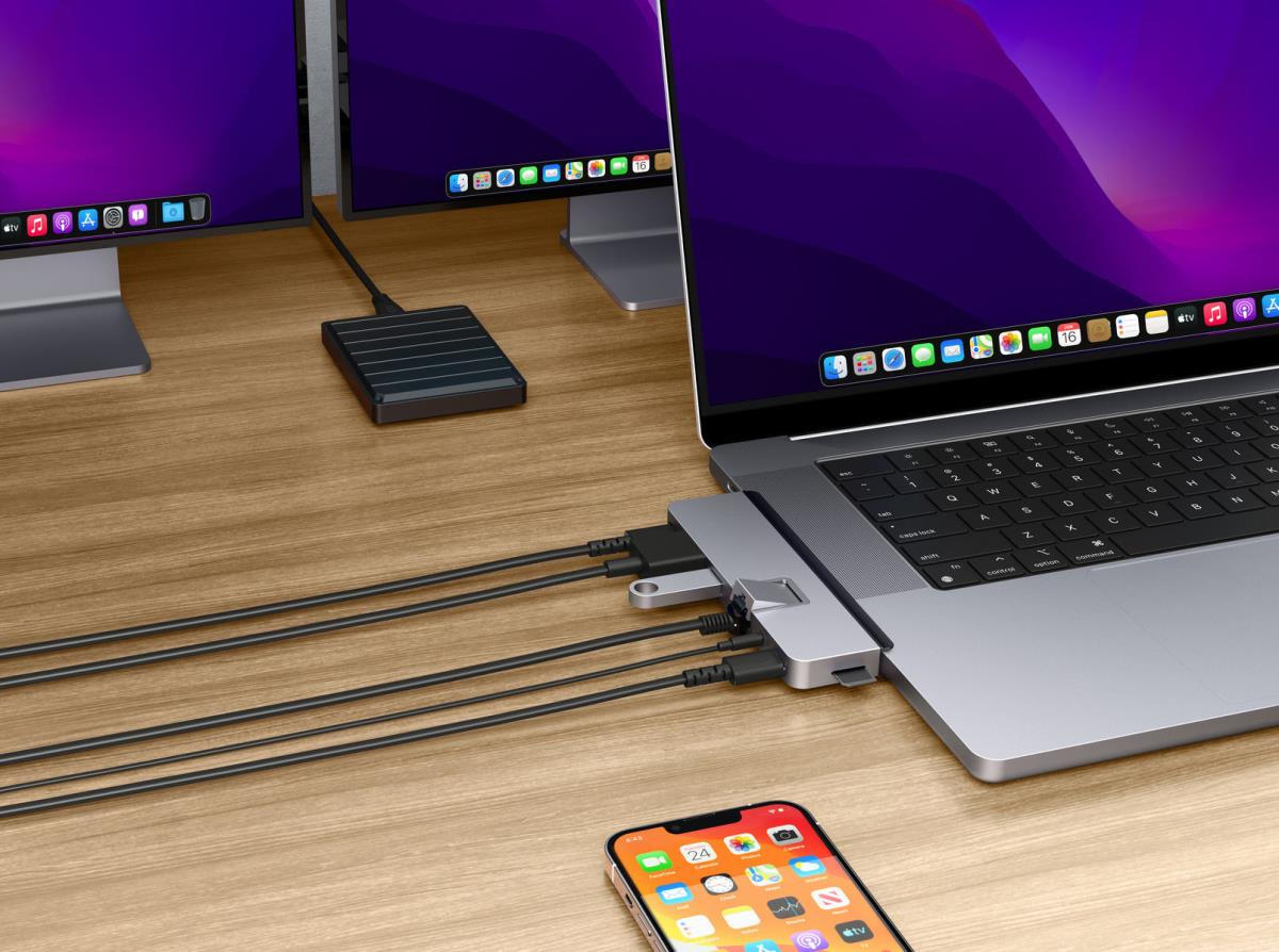 Hyper Drive Duo Pro 7-in-2 USB-c Hub - Grey