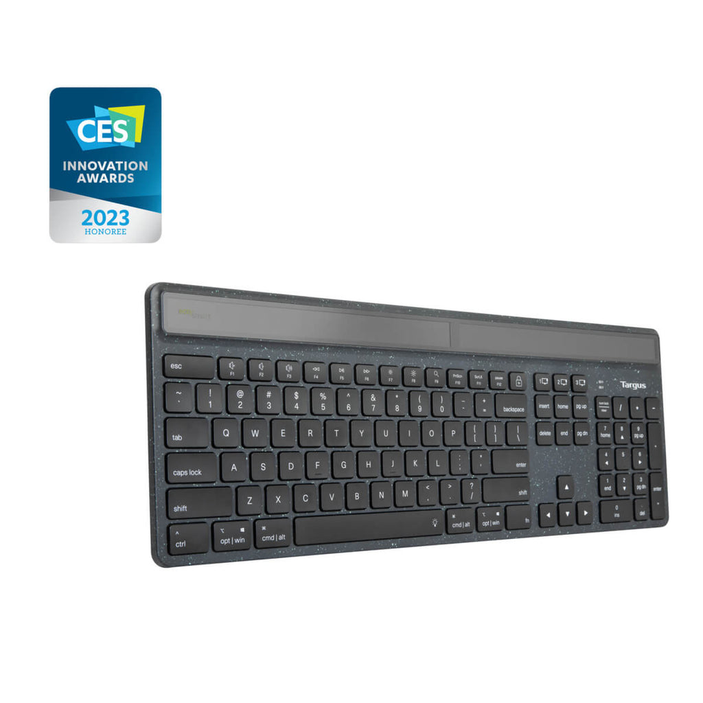 Ecosmart Energy Harvesting Antimicrobial Bluetooth Keyboard (no) Black