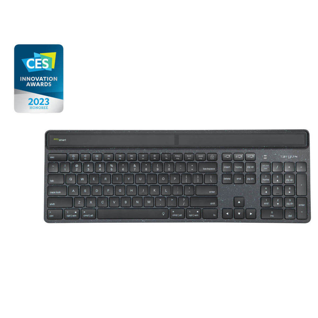 Ecosmart Energy Harvesting Antimicrobial Bluetooth Keyboard (no) Black