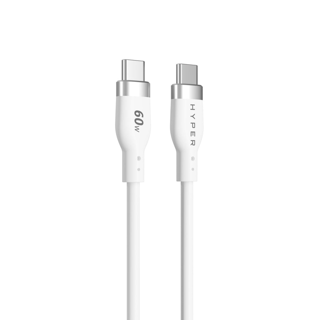Silicone USB-c To USB-c 60w Charging Cable 1.5m - White