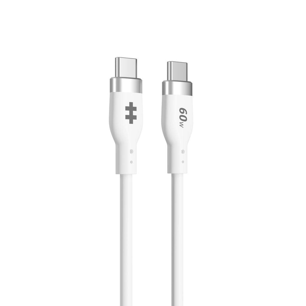 Silicone USB-c To USB-c 60w Charging Cable 1.5m - White