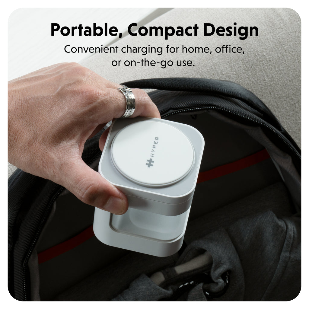 Hyper Hyperjuice Qi2 3-in-1 Magnetic Charging Stand - White