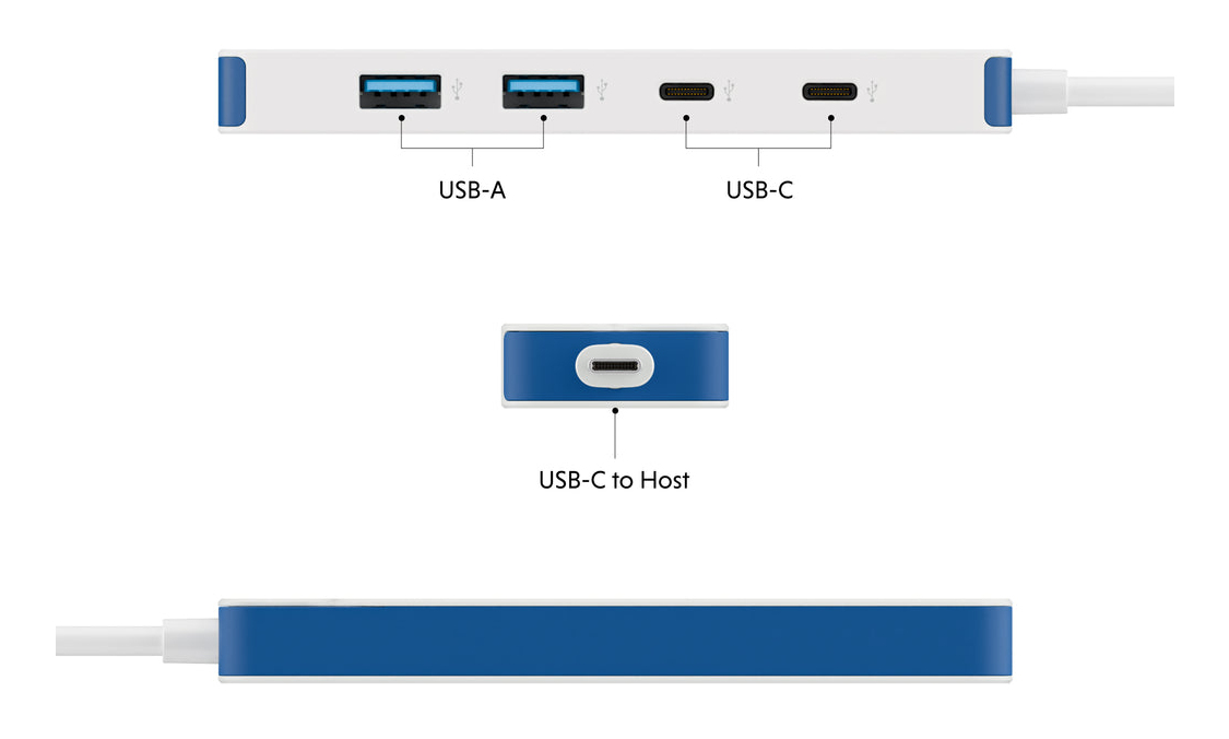Hyperdrive Flex 4 Port USB-c Hub (blue)
