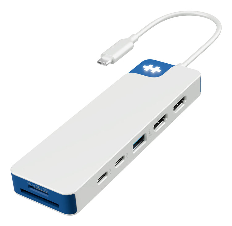 Hyperdrive Flex 9 Port Dual 4k Hdmi USB-c Hub (blue)