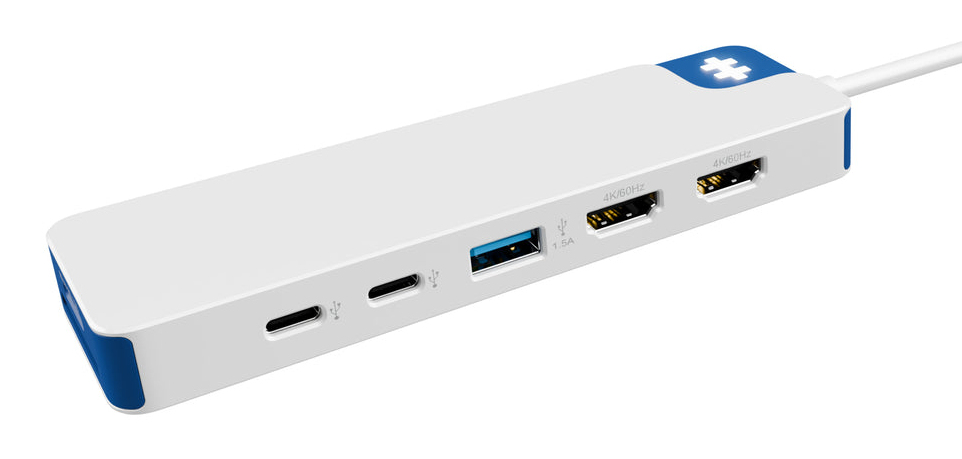 Hyperdrive Flex 9 Port Dual 4k Hdmi USB-c Hub (blue)