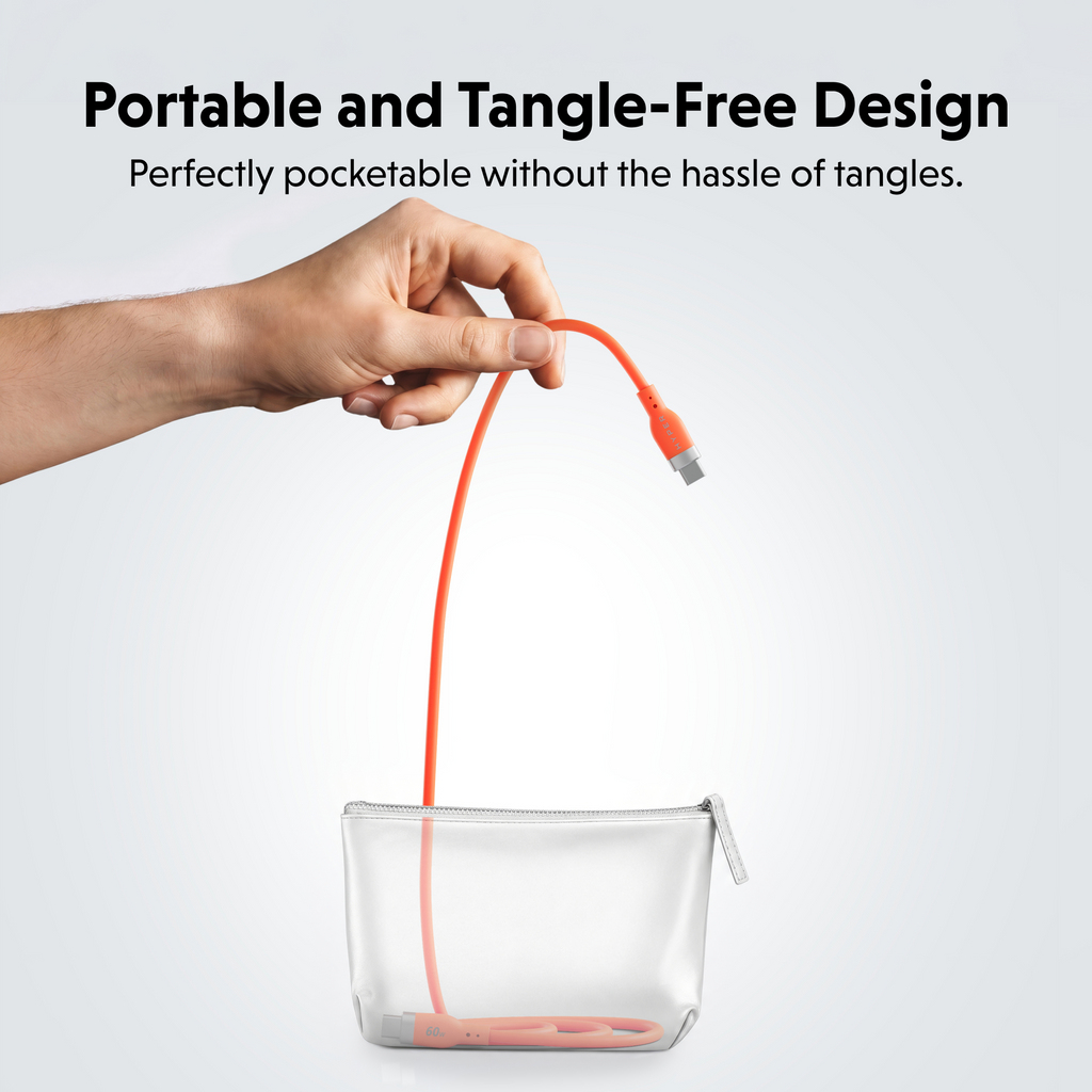 Hyperjuice Flex USB-c Silicone Charging Cable - Orange