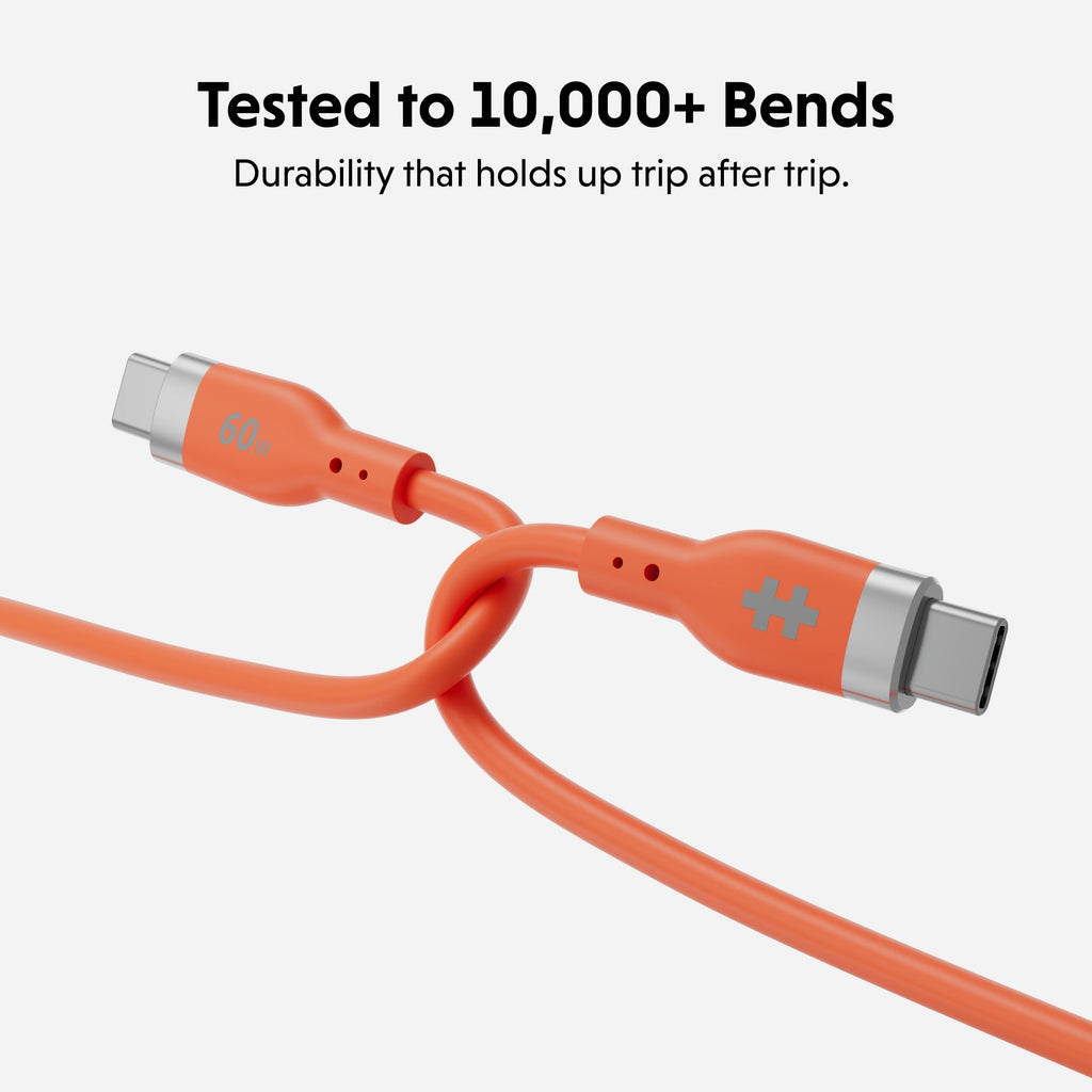 Hyperjuice Flex USB-c Silicone Charging Cable - Orange