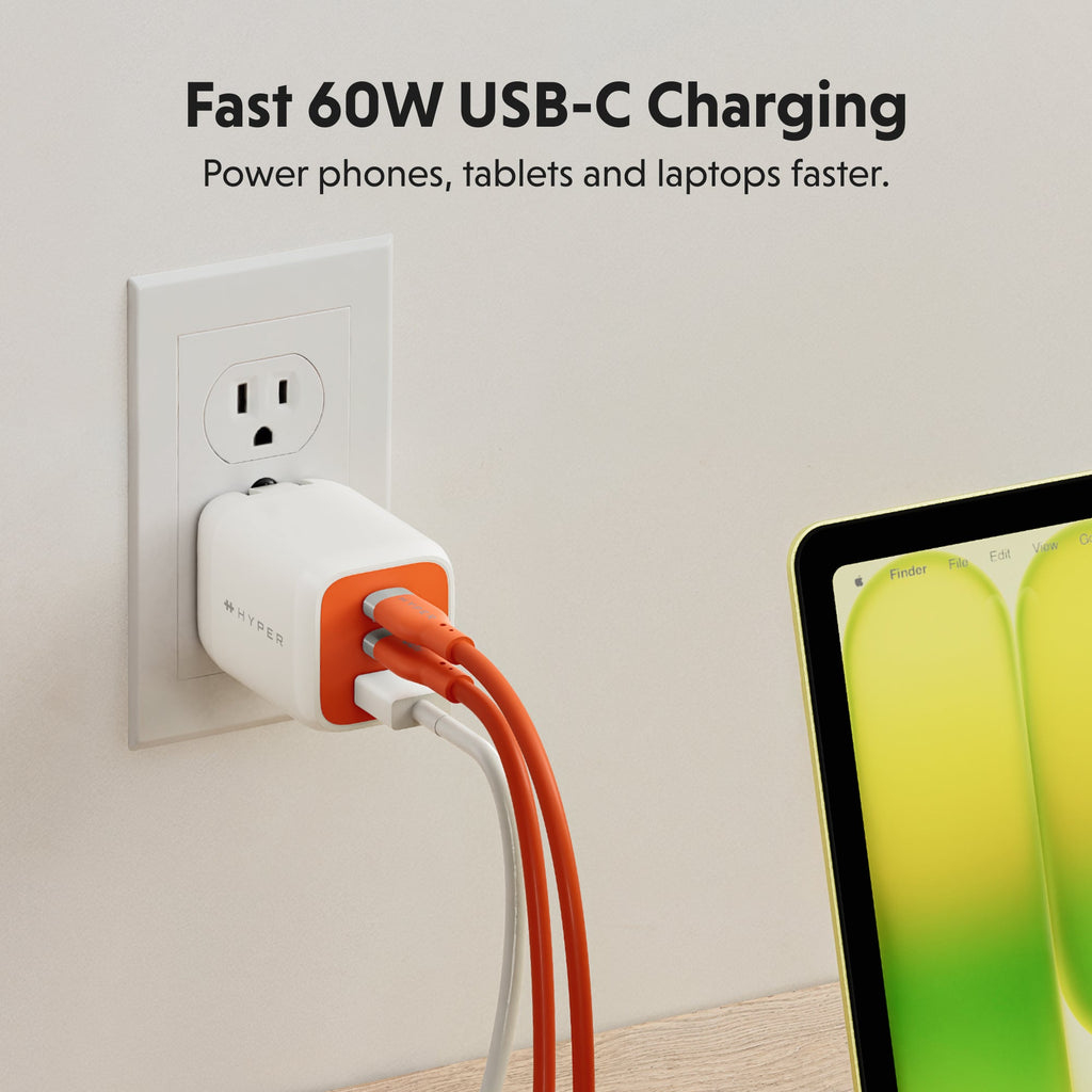 Hyperjuice Flex USB-c Silicone Charging Cable - Orange