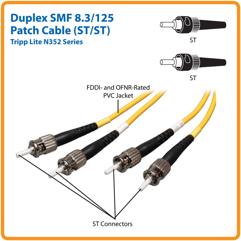 TRIPP LITE Patch Cable Singlemode Duplex Fiber St To St 3m