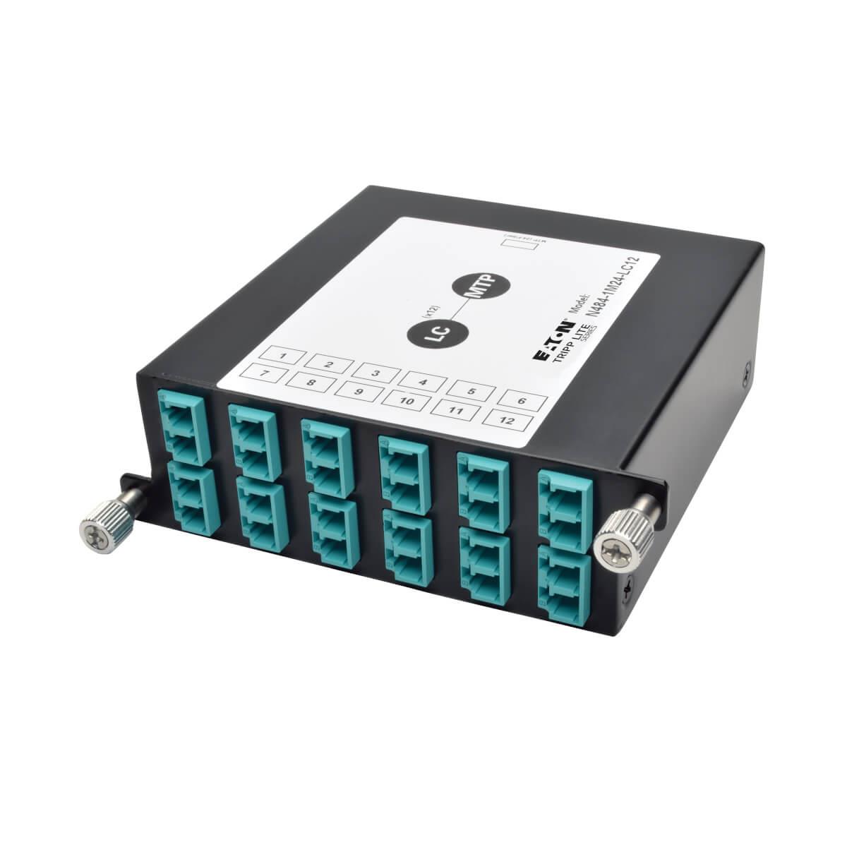 TRIPP LITE 100Gb/120GB to10GB Breakout Cassette 24-Fiber OM4 MTP/MPO to ( x12 ) LC Duplex