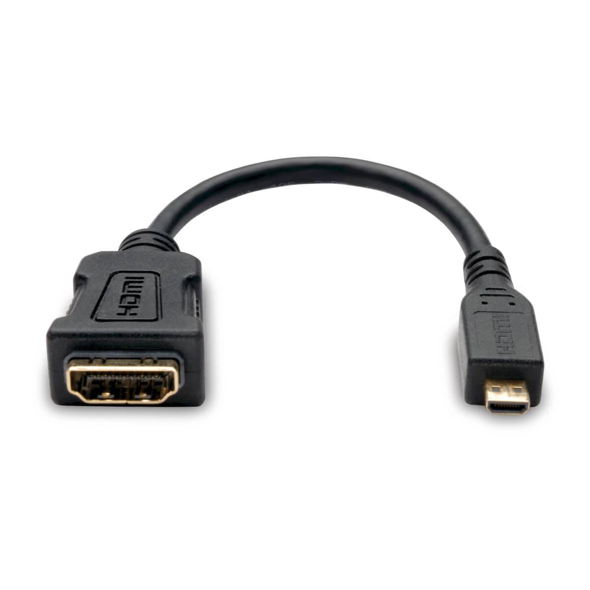 TRIPP LITE Micro HDMI to HDMI Adapter for Ultrabook/Laptop/Desktop PC - 1920x1200/1080p (Type D M/F) 15cm