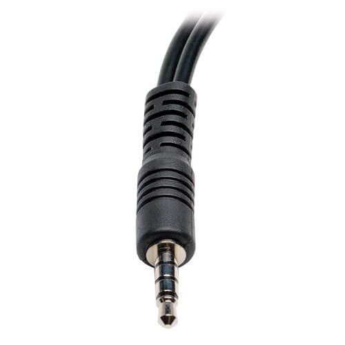 TRIPP LITE 3.5mm 3-Position Female (x2) to TRIPP LITE 3.5mm 4-Position Male Audio Headset Splitter Adapter 6-in 15cm