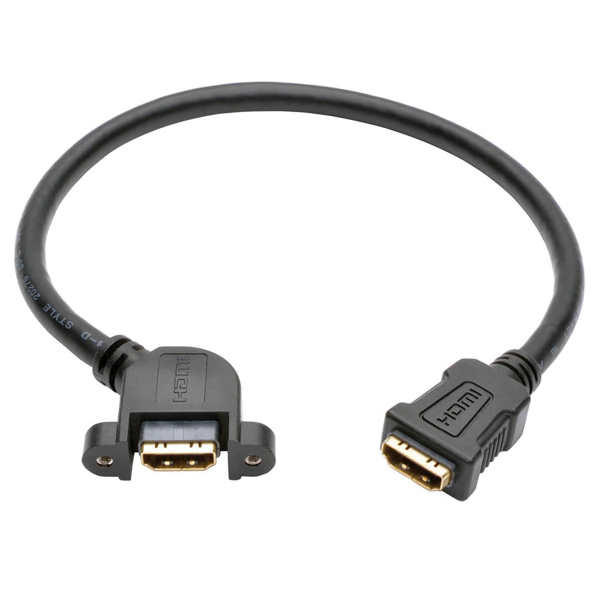 TRIPP LITE High-Speed HDMI Cable with Ethernet Digital Video with Audio (F/F) Panel Mount 30cm