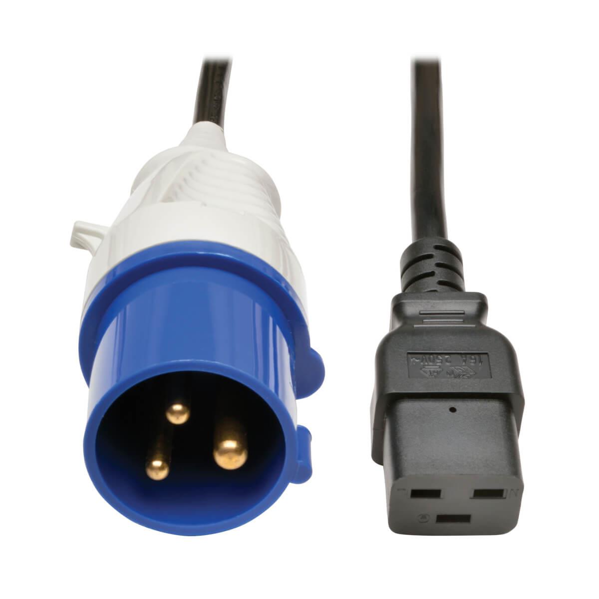 TRIPP LITE 3.8kW Single-Phase Metered PDU 200/220/230/240V Outlets (8 C13 2 C19) IEC-309 16A Blue (PDUMH16HV)