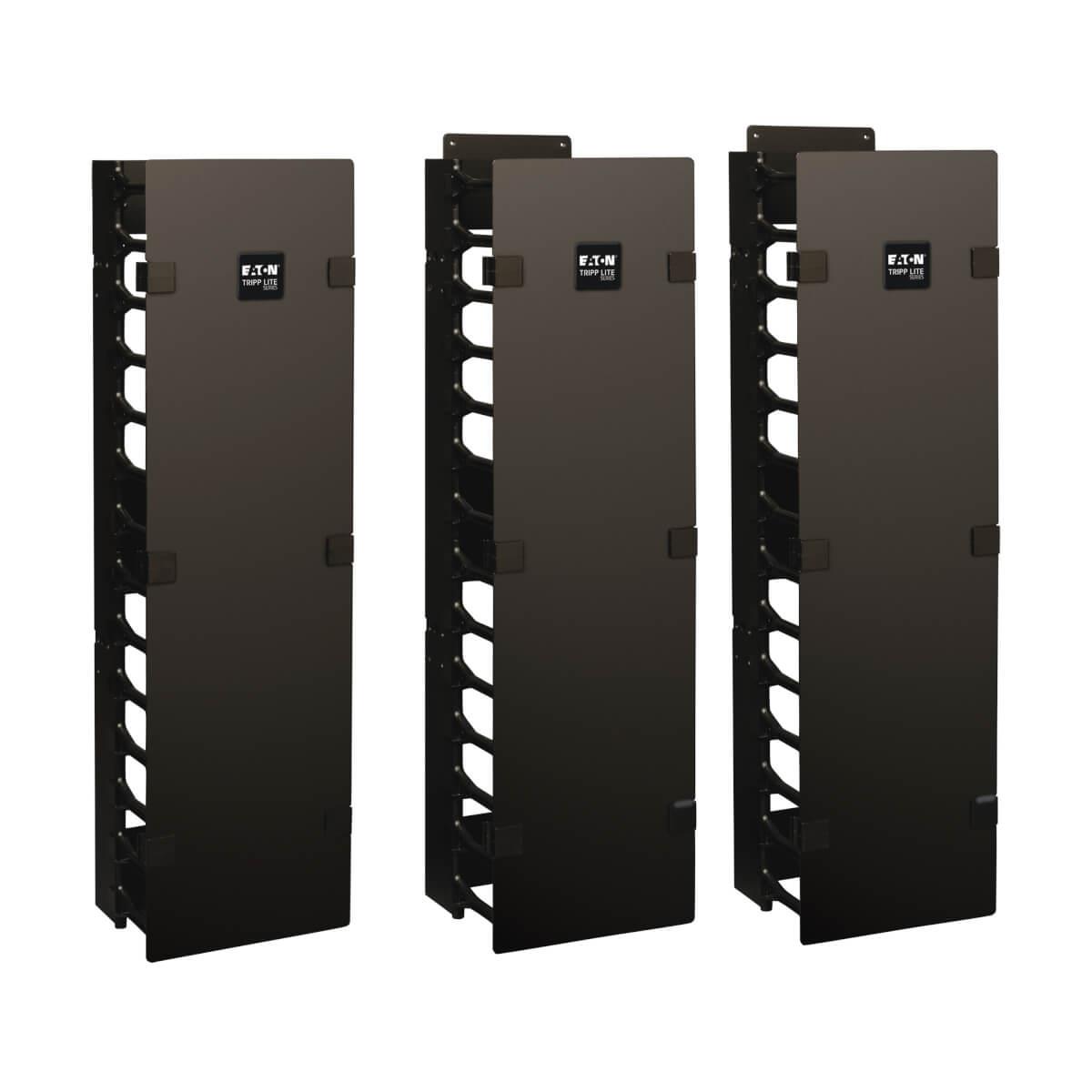 TRIPP LITE SmartRack 6in Wide High Capacity Vertical Cable Manager - Double finger duct with cover