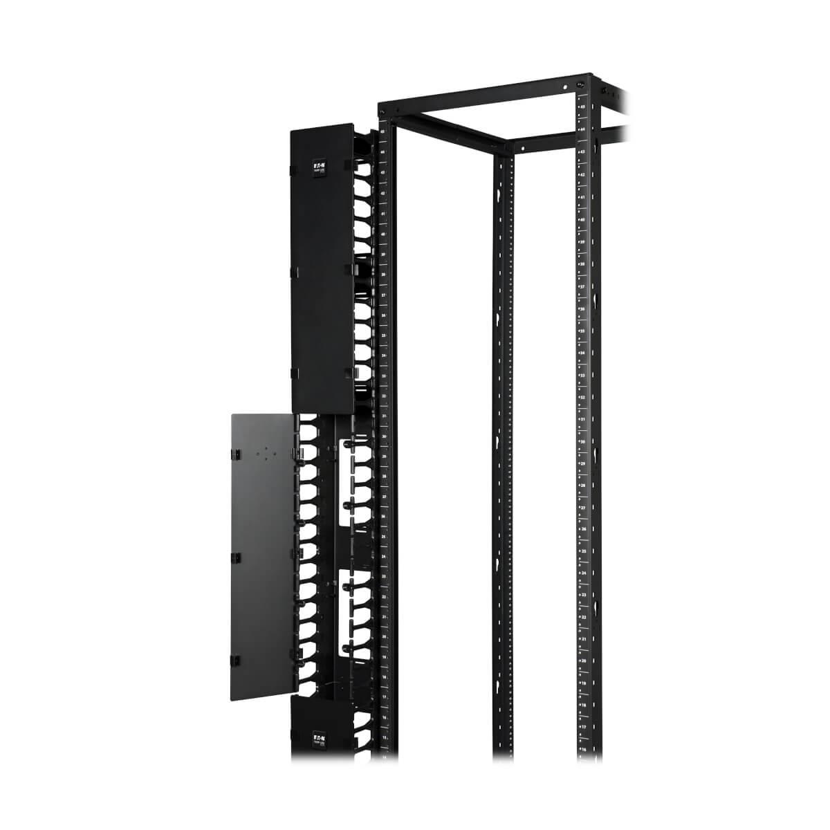 TRIPP LITE SmartRack 6in Wide High Capacity Vertical Cable Manager - Double finger duct with cover