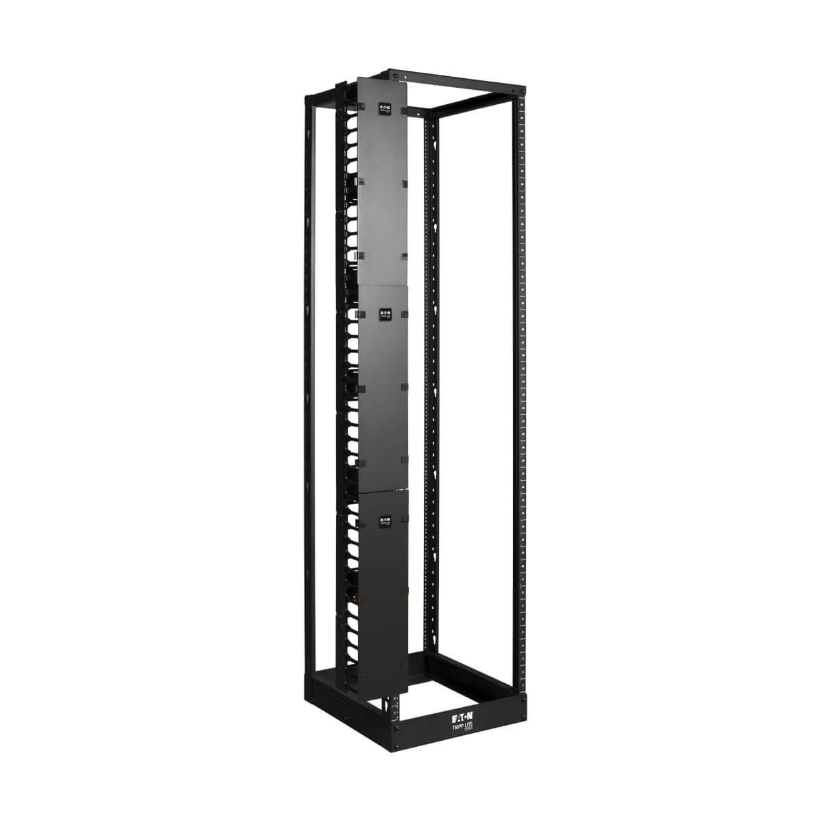 TRIPP LITE SmartRack 6in Wide High Capacity Vertical Cable Manager - Double finger duct with cover